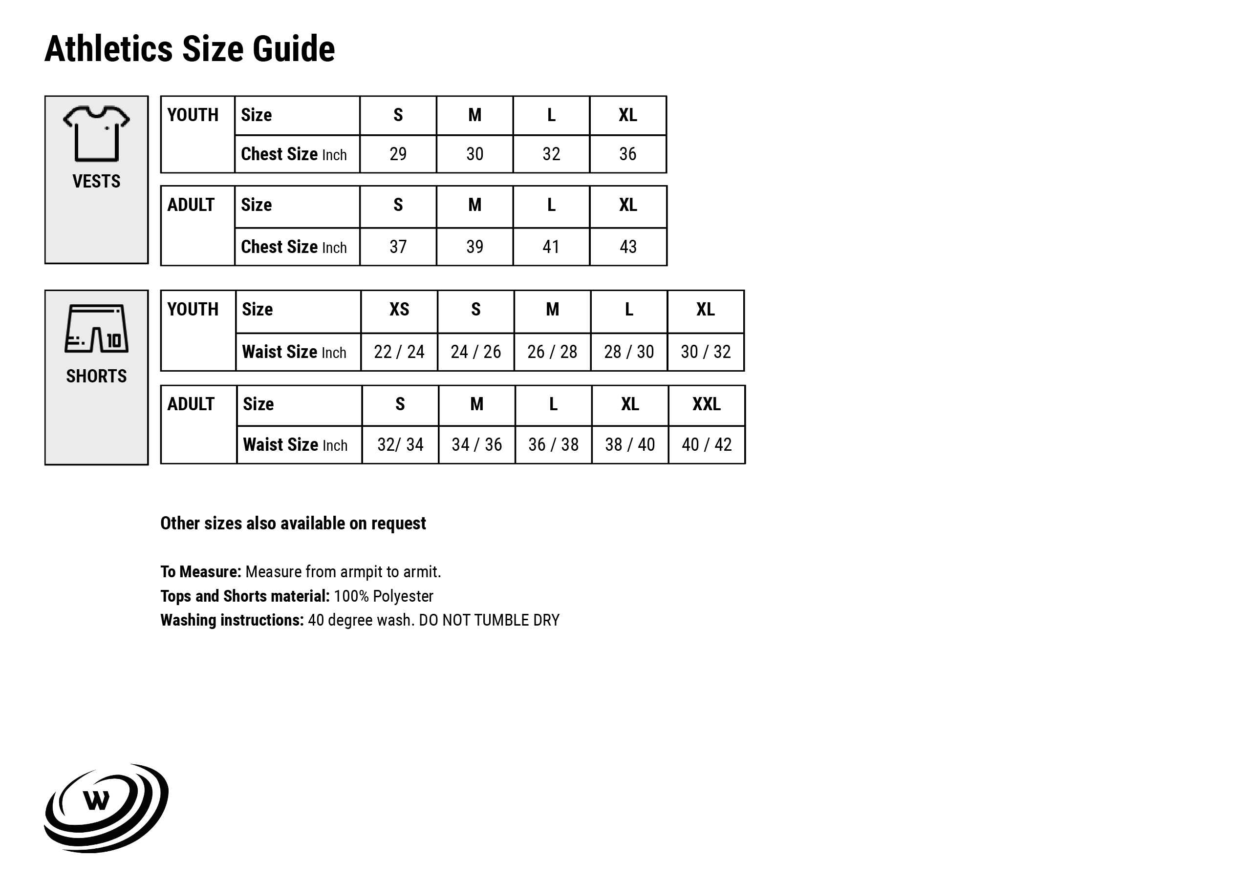 Sportswear Size Guide